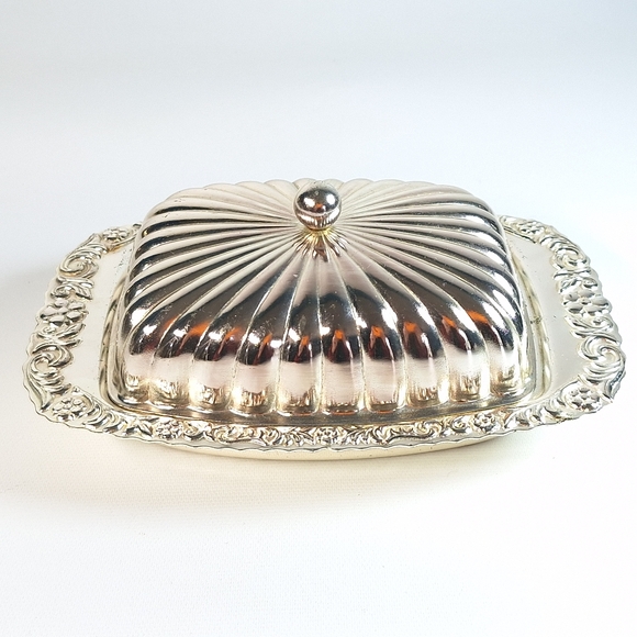 Vintage Mayell EP Steel Silver Plate Butter Dish Made In England - Picture 2 of 12
